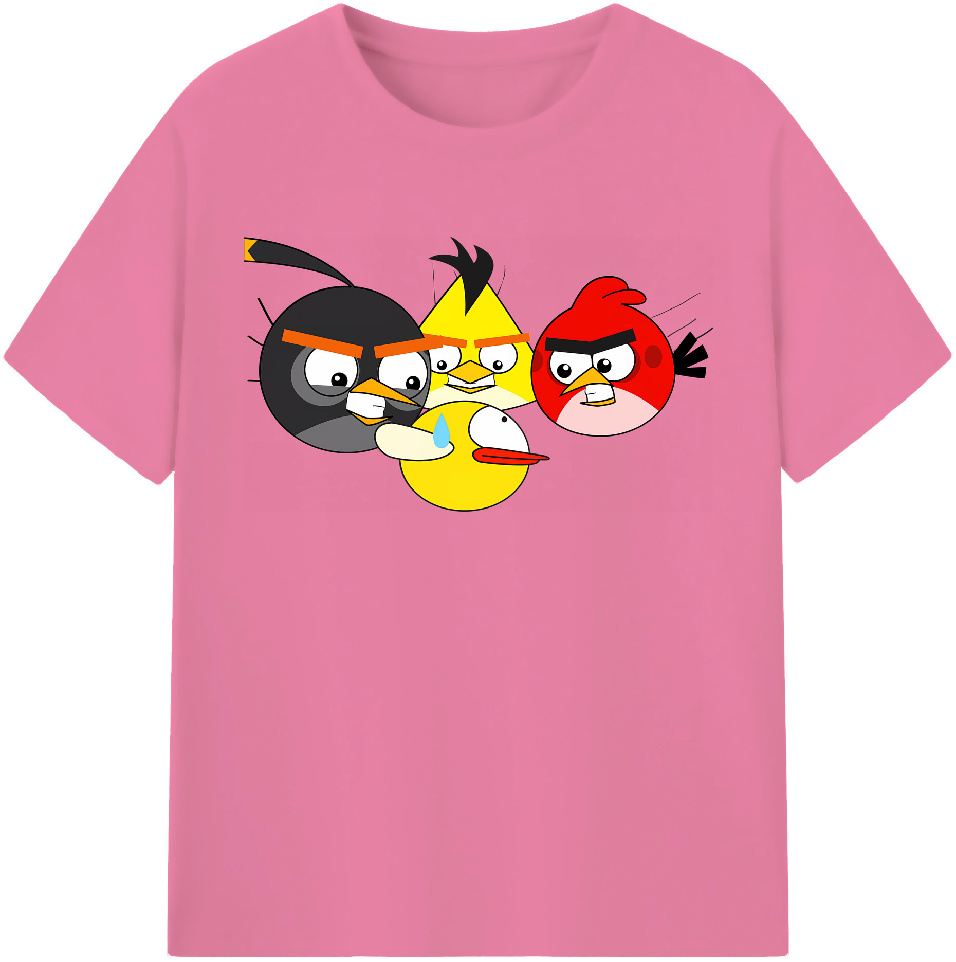 （画像用） Angry Birds アングリーバード 綿100％半袖Tシャツ（フロントプリント）